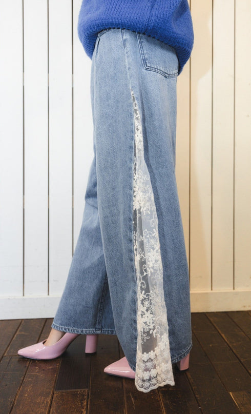 レースドッキングルーズデニム